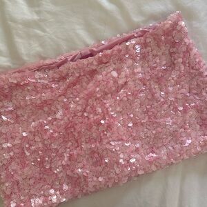 Edikted EVELINA sequin mini skort - pink